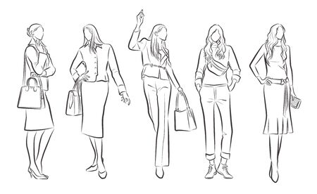 Fashion illustration of the womanのイラスト素材