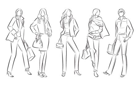Fashion illustration of the womanのイラスト素材