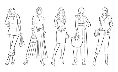 Fashion illustration of the womanのイラスト素材