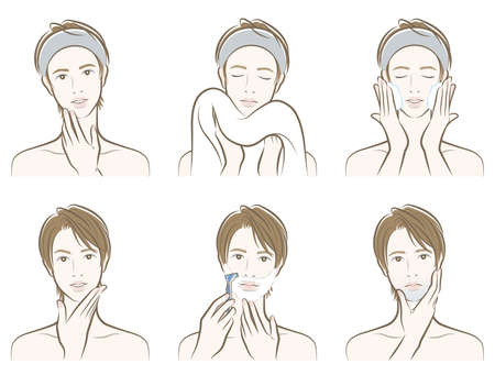 Illustration of a male facial expressionのイラスト素材