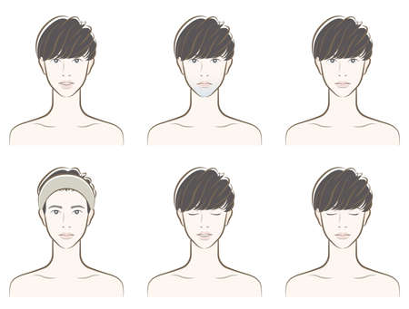 Illustration of a male facial expressionのイラスト素材