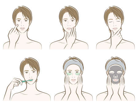 Illustration of a male facial expressionのイラスト素材
