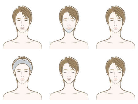 Illustration of a male facial expressionのイラスト素材