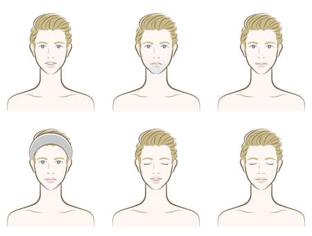 Illustration of a male facial expressionのイラスト素材