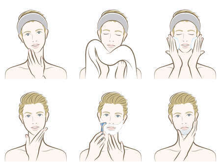 Illustration of a male facial expressionのイラスト素材