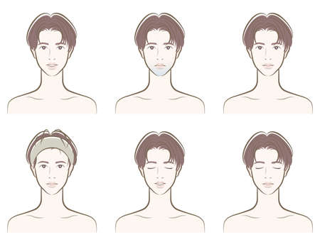 Illustration of a male facial expressionのイラスト素材