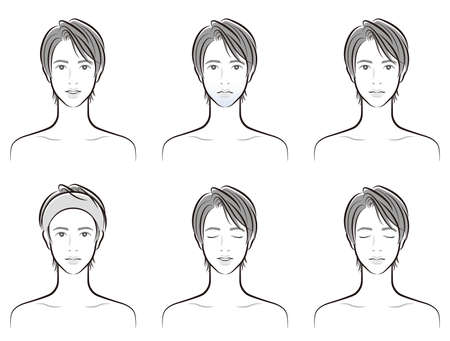 Illustration of a male facial expressionのイラスト素材