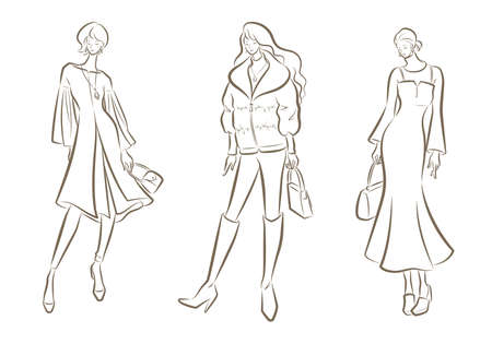 Fashion illustration of the womanのイラスト素材
