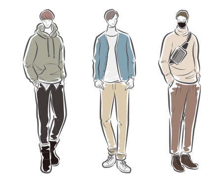 Fashion illustration of the manのイラスト素材