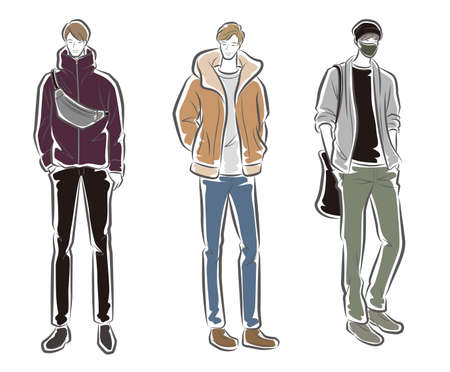 Fashion illustration of the manのイラスト素材