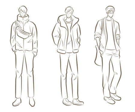 Fashion illustration of the manのイラスト素材