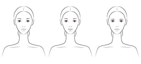 Vector illustration of a woman doing skin careのイラスト素材