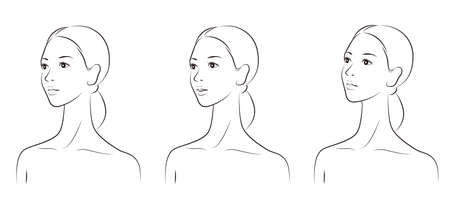 Vector illustration of a woman doing skin careのイラスト素材