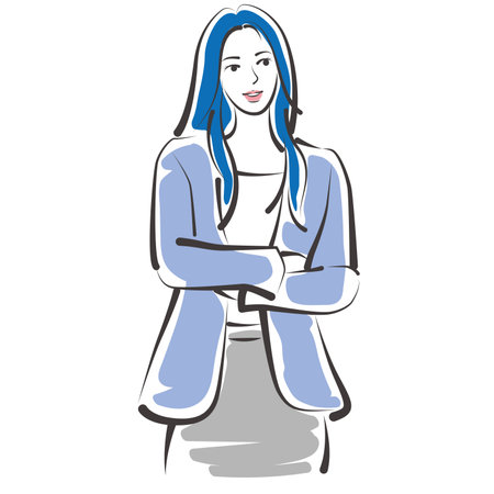 Vector illustration of working woman. Business woman.のイラスト素材