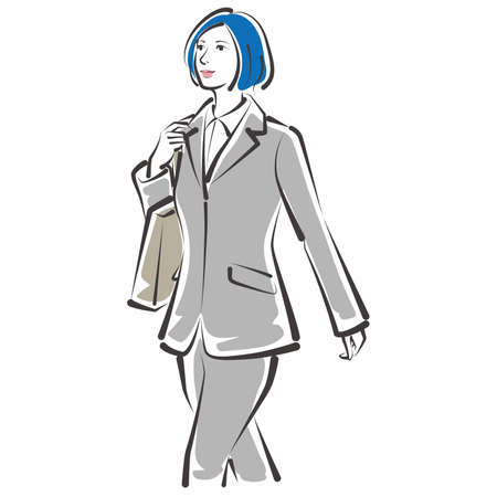 Vector illustration of working women. Business woman.のイラスト素材
