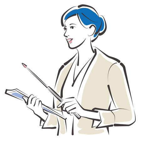 Vector illustration of working women. Business woman.のイラスト素材