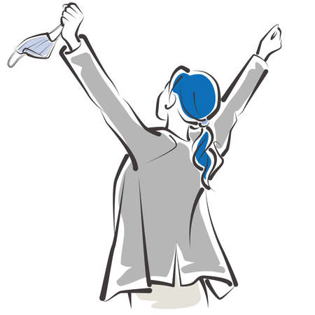 Vector illustration of working women. Business woman.のイラスト素材