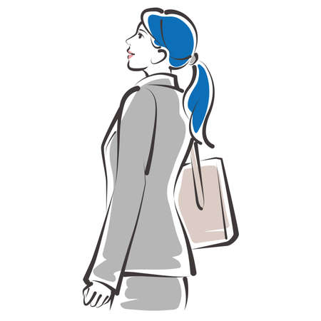 Vector illustration of working women. Business woman.のイラスト素材