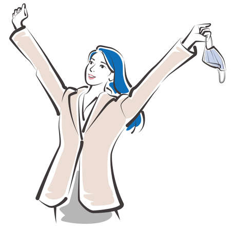 Vector illustration of working women. Business woman.のイラスト素材