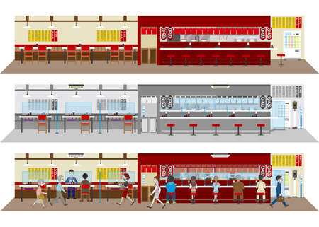 Infection control at restaurants. New style of restaurant.のイラスト素材
