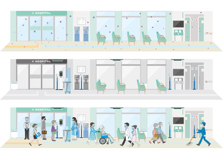 A new style of hospital. Hospital infection control.のイラスト素材