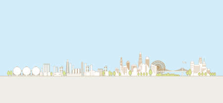Vector illustration of cityscape.のイラスト素材