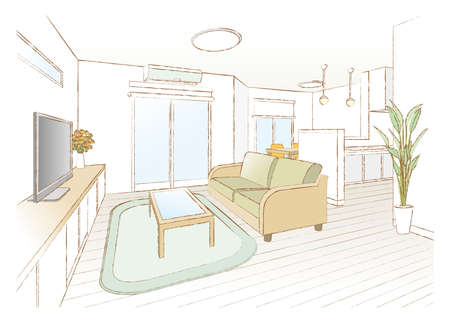 Living room vector illustration.のイラスト素材