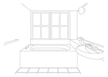 Vector illustration in the bathroom.のイラスト素材