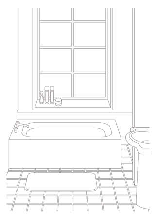 Vector illustration in the bathroom.のイラスト素材