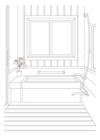 Vector illustration in the bathroom.のイラスト素材
