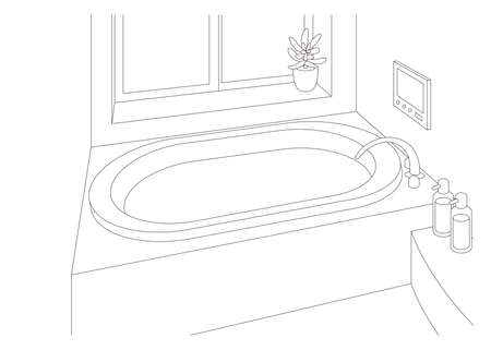 Vector illustration in the bathroom.のイラスト素材