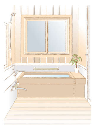 Vector illustration in the bathroom.のイラスト素材