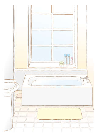 Vector illustration in the bathroom.のイラスト素材