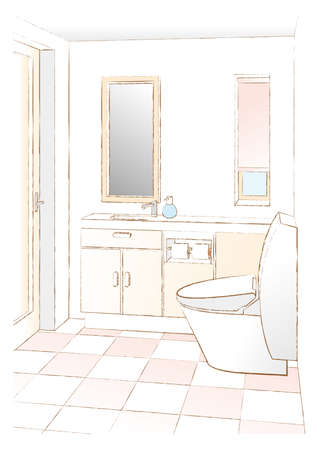 Vector illustration in the restroom.のイラスト素材