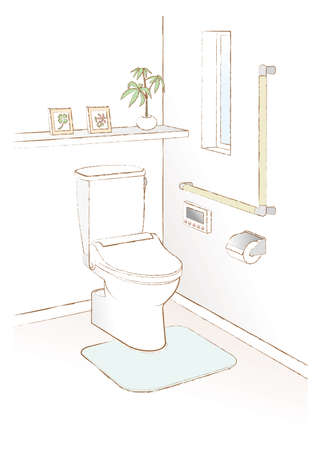 Vector illustration in the restroom.のイラスト素材