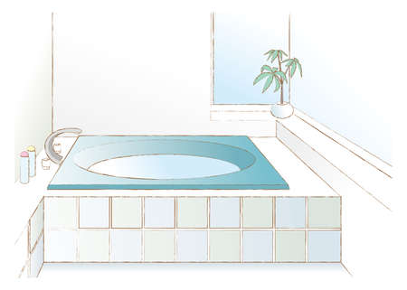 Vector illustration in the bathroom.のイラスト素材
