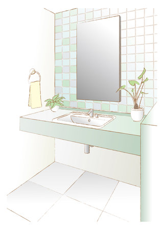 Vector illustration of the Washroom.のイラスト素材
