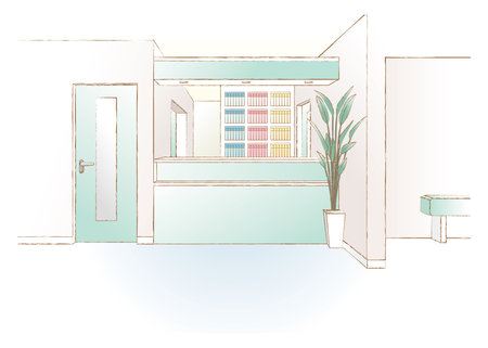 Vector illustration of the hospital.のイラスト素材
