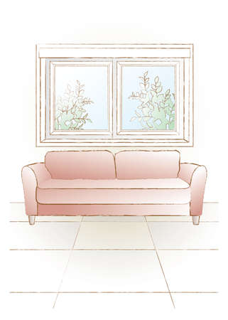 Vector illustration of the Interior.のイラスト素材