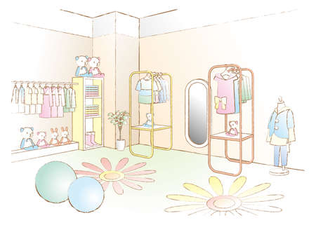 Vector illustration of the boutique.のイラスト素材