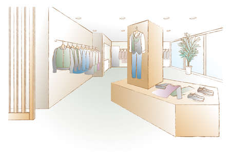 Vector illustration of the boutique.のイラスト素材
