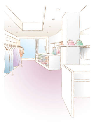 Vector illustration of the boutique.のイラスト素材