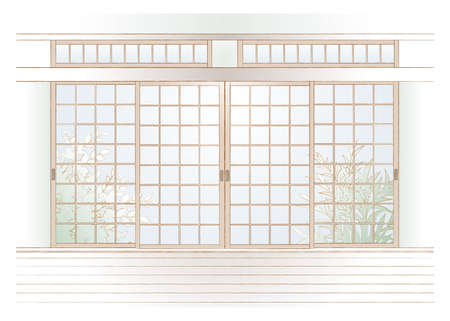 Vector illustration of the japanese-style room.のイラスト素材