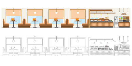 Vector illustration of restaurant.のイラスト素材