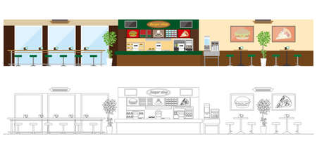 Vector illustration of restaurant.のイラスト素材