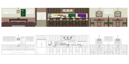 Vector illustration of restaurant.のイラスト素材