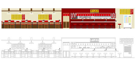 Vector illustration of restaurant.のイラスト素材