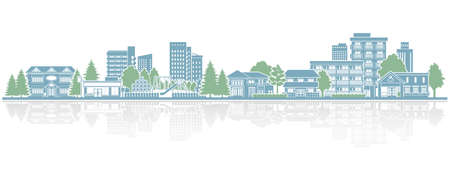Vector illustration of cityscape.のイラスト素材
