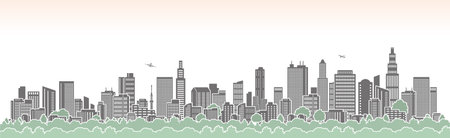 Vector illustration of cityscape.のイラスト素材