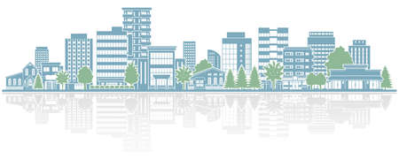 Vector illustration of cityscape.のイラスト素材